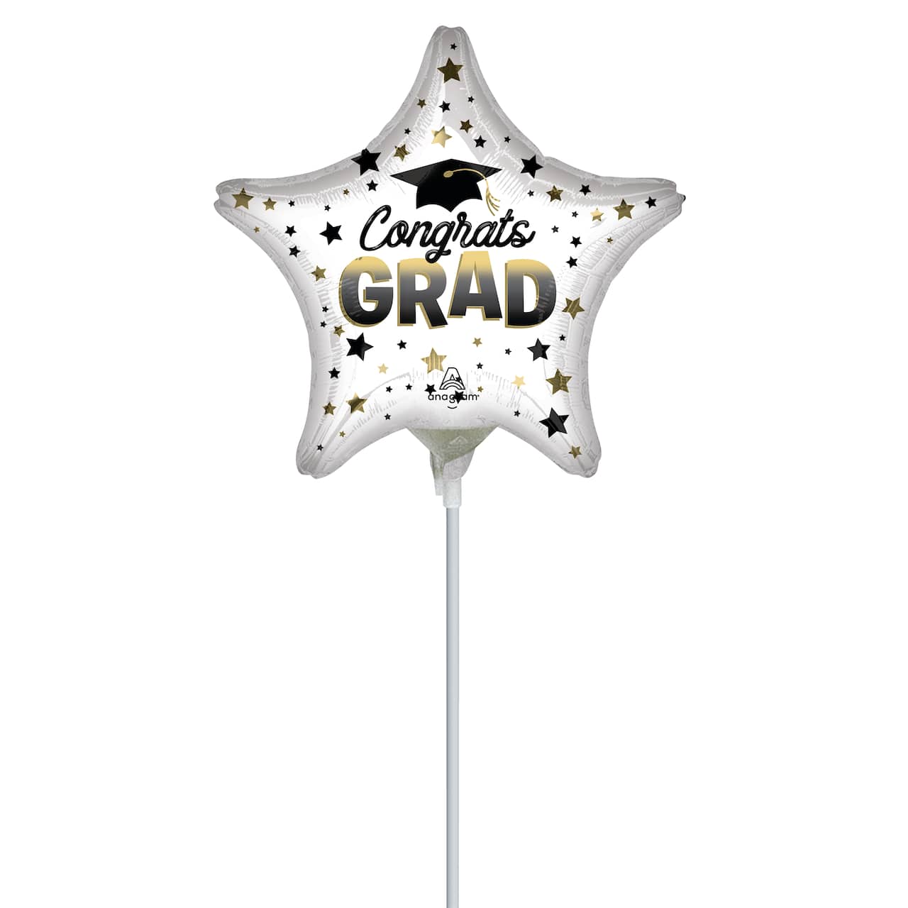 9" Ombre Congrats Grad Star Foil Stick Balloon